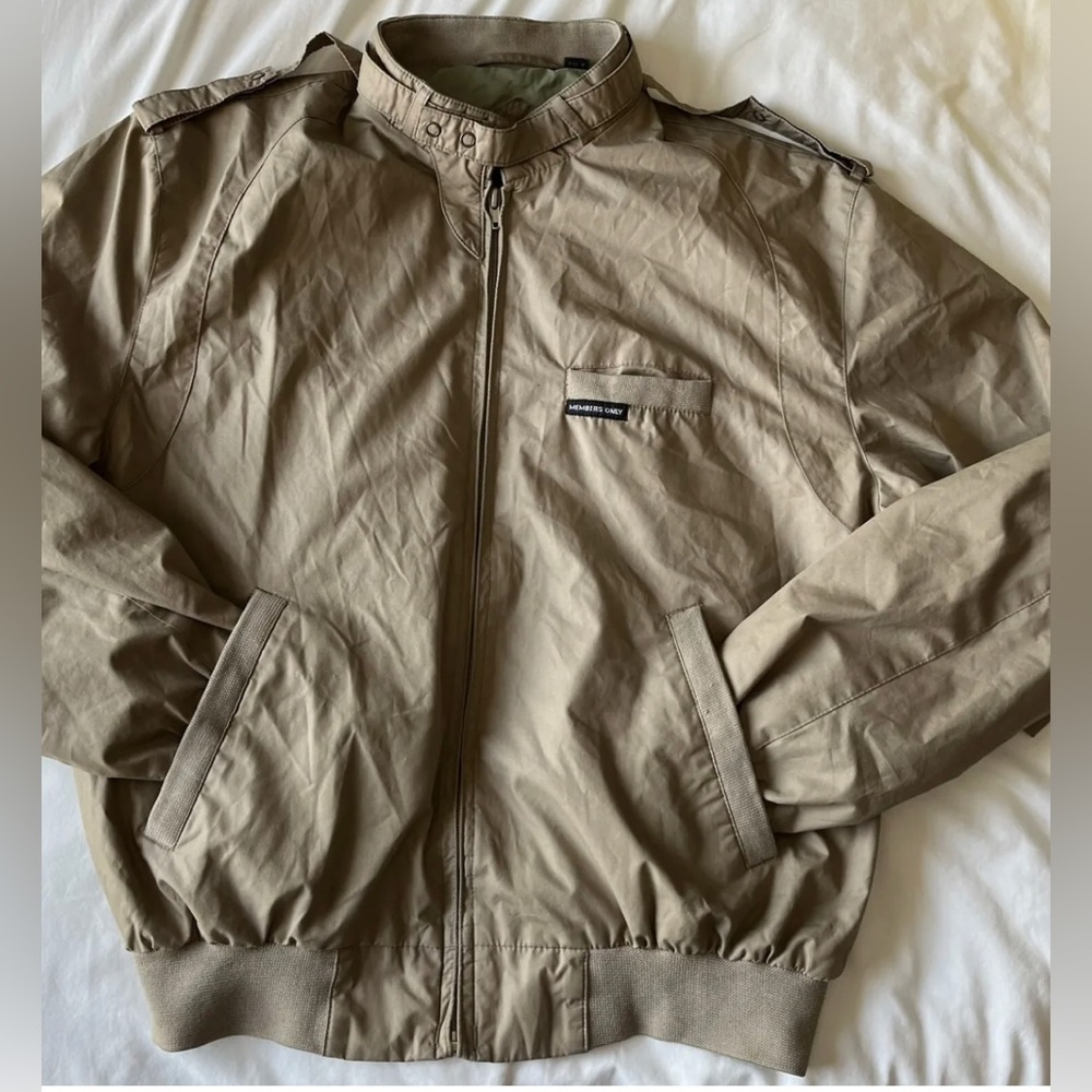 Members Only Jacket Size 40 Vintage 80’s Tan/Beige